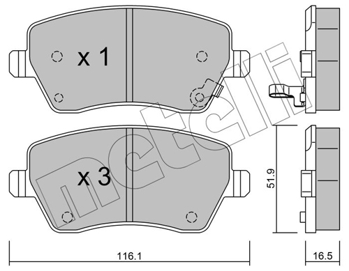 METELLI 22-0485-1 Brake Pad...