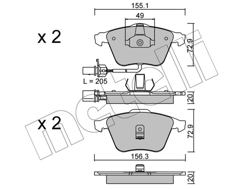 METELLI 22-0549-0 Brake Pad...