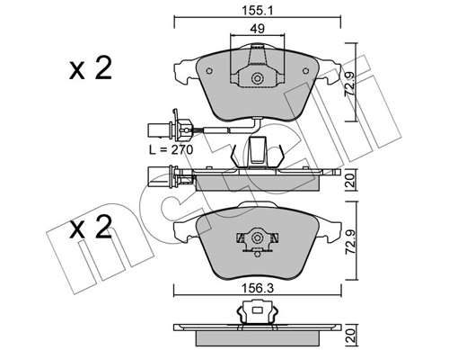 METELLI 22-0549-1 Brake Pad...