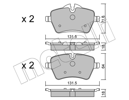 METELLI 22-0768-0 Brake Pad...
