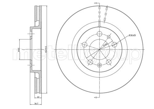 METELLI 23-0391C Brake Disc...