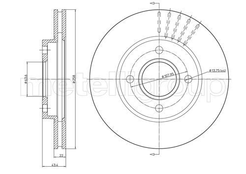 METELLI 23-0476C Brake Disc...