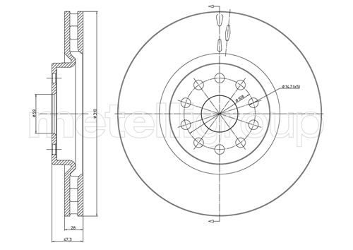 METELLI 23-0506C Brake Disc...