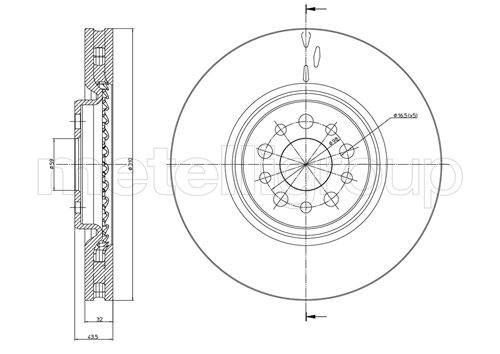 METELLI 23-0821C Brake Disc...