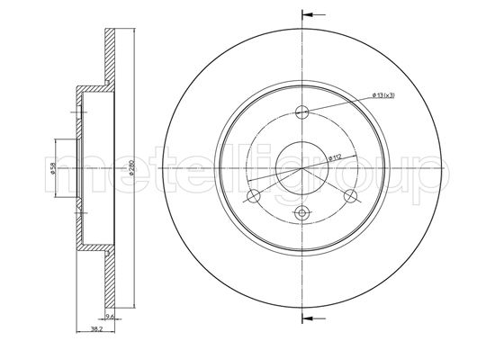 METELLI 23-0943C Brake Disc...
