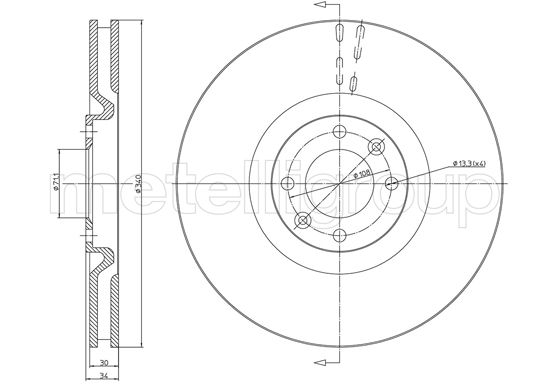 METELLI 23-1483C Brake Disc...