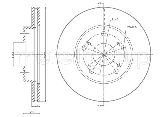 METELLI 23-1635C Brake Disc...