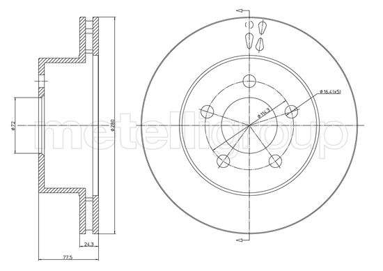 METELLI 23-1651C Brake Disc...