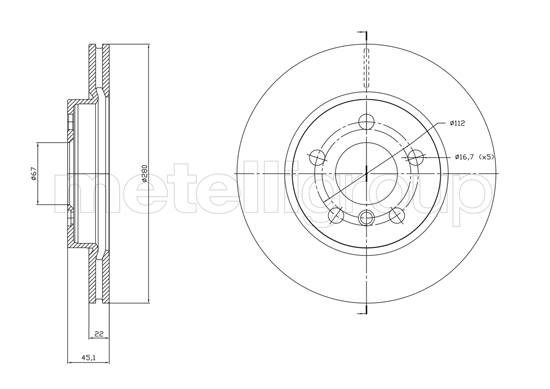 METELLI 23-1770C Brake Disc...