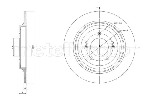 METELLI 23-1819C Brake Disc...