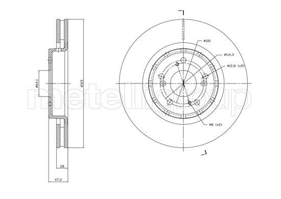 METELLI 23-1829C Brake Disc...