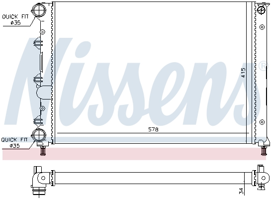 NISSENS 60071 Radiatore, Raffreddamento motore