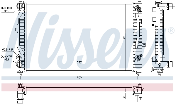 NISSENS 60229A Radiatore, Raffreddamento motore