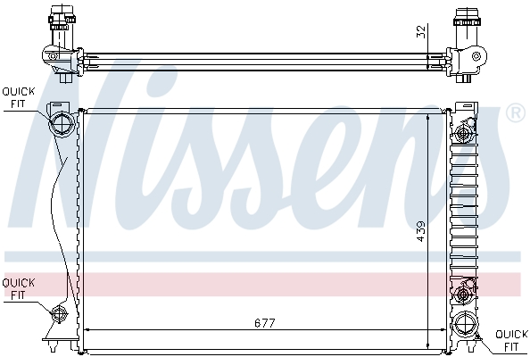 NISSENS 60236A Radiatore, Raffreddamento motore