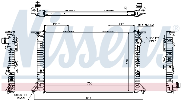 NISSENS 60319 Radiatore, Raffreddamento motore