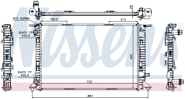 NISSENS 60323 Radiatore, Raffreddamento motore