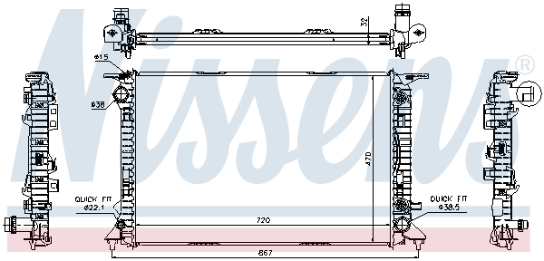 NISSENS 60324 Radiatore, Raffreddamento motore