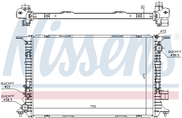 NISSENS 60326 Radiatore, Raffreddamento motore-Radiatore, Raffreddamento motore-Ricambi Euro