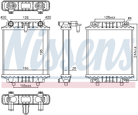 NISSENS 60339 Radiatore bassa temperatura, Intercooler