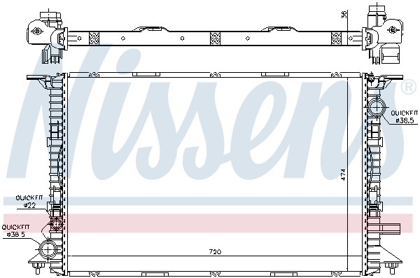 NISSENS 60356 Radiatore, Raffreddamento motore-Radiatore, Raffreddamento motore-Ricambi Euro