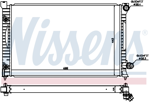 NISSENS 60424 Radiatore, Raffreddamento motore