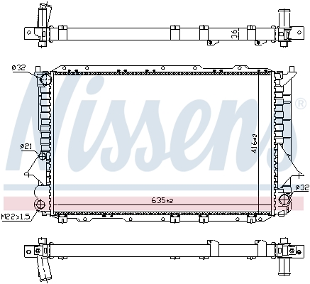 NISSENS 60458 Radiatore, Raffreddamento motore-Radiatore, Raffreddamento motore-Ricambi Euro