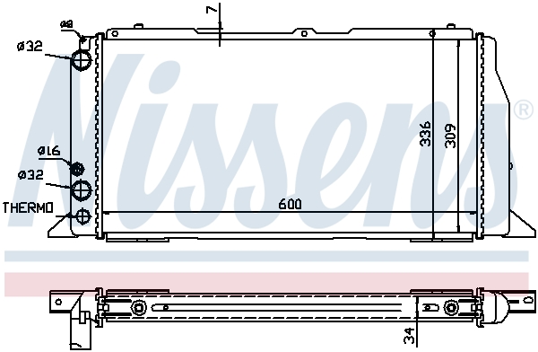 NISSENS 60487 Radiatore, Raffreddamento motore