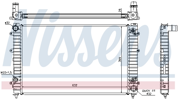 NISSENS 60493A Radiatore, Raffreddamento motore