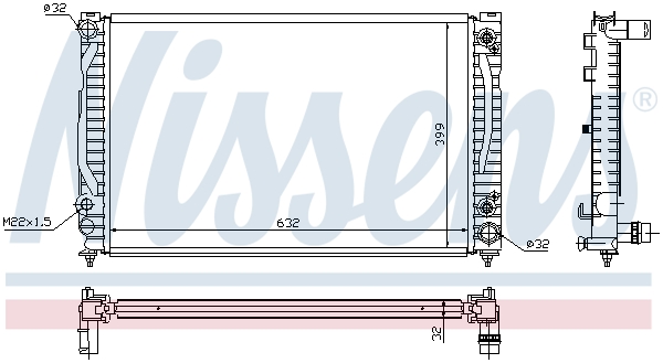 NISSENS 60495 Radiatore, Raffreddamento motore