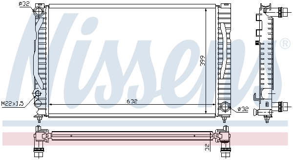 NISSENS 60497 Radiatore, Raffreddamento motore