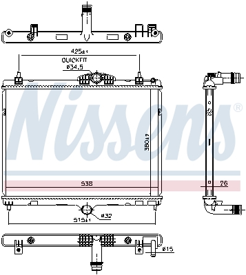 NISSENS 606055 Radiatore, Raffreddamento motore