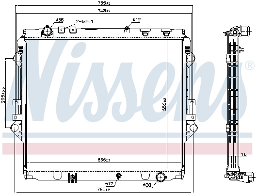 NISSENS 606069 Radiatore, Raffreddamento motore