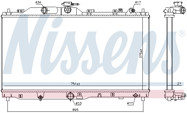 NISSENS 606109 Radiatore, Raffreddamento motore-Radiatore, Raffreddamento motore-Ricambi Euro