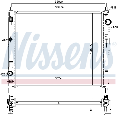 NISSENS 606119 Radiatore, Raffreddamento motore