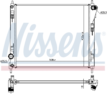 NISSENS 606120 Radiatore, Raffreddamento motore