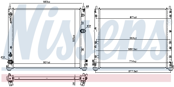 NISSENS 606150 Radiatore, Raffreddamento motore