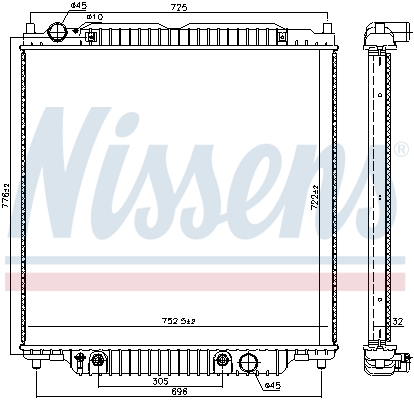 NISSENS 606156 Radiatore, Raffreddamento motore