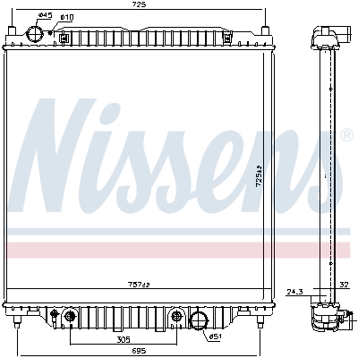 NISSENS 606157 Radiatore, Raffreddamento motore-Radiatore, Raffreddamento motore-Ricambi Euro