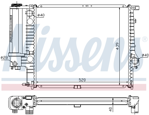 NISSENS 60615A Radiatore, Raffreddamento motore