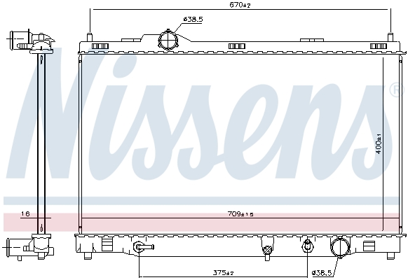 NISSENS 606167 Radiatore, Raffreddamento motore-Radiatore, Raffreddamento motore-Ricambi Euro