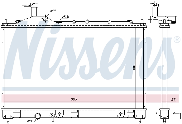 NISSENS 606181 Radiatore, Raffreddamento motore-Radiatore, Raffreddamento motore-Ricambi Euro