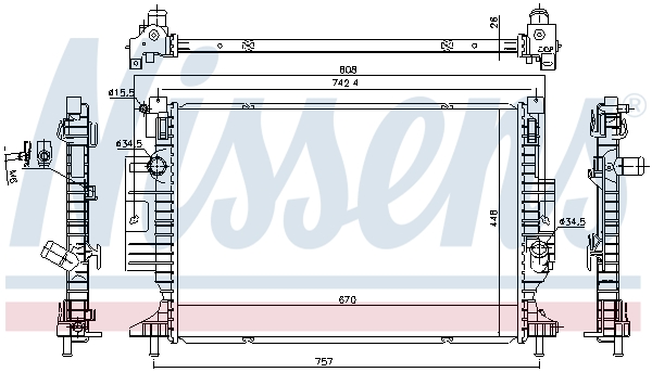 NISSENS 606215 Radiatore, Raffreddamento motore-Radiatore, Raffreddamento motore-Ricambi Euro