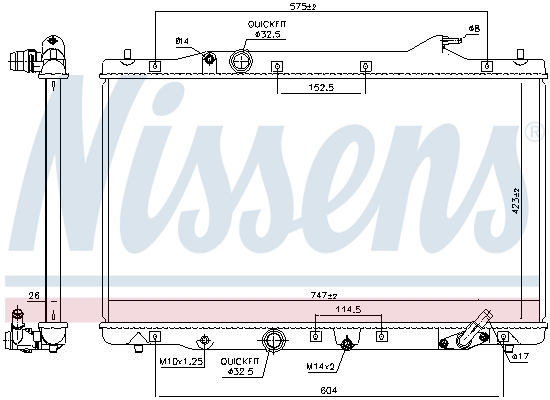 NISSENS 606216 Radiatore, Raffreddamento motore