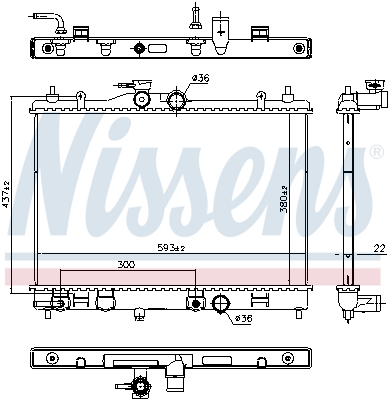 NISSENS 606273 Radiatore, Raffreddamento motore-Radiatore, Raffreddamento motore-Ricambi Euro