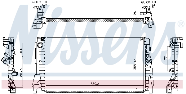 NISSENS 606340 Radiatore,...