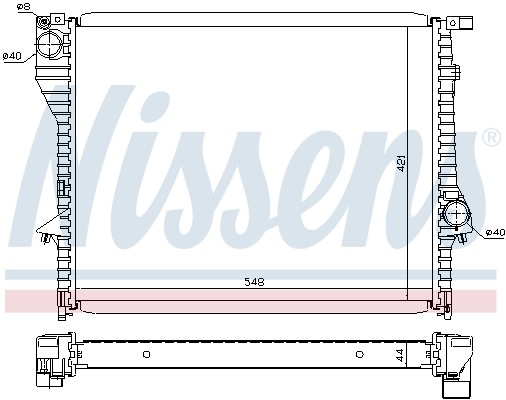 NISSENS 60638 Radiatore, Raffreddamento motore-Radiatore, Raffreddamento motore-Ricambi Euro