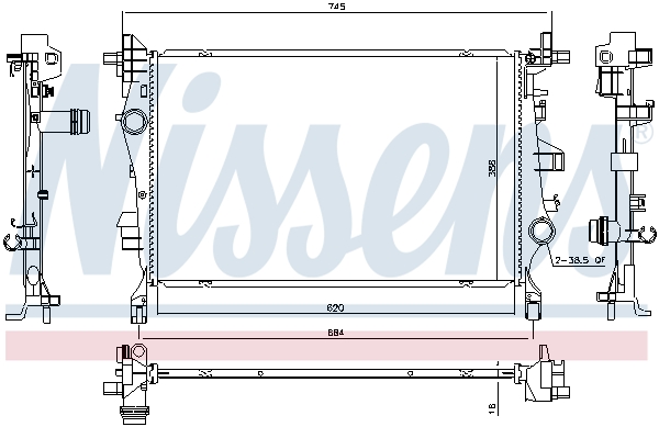 NISSENS 606447 Radiatore, Raffreddamento motore-Radiatore, Raffreddamento motore-Ricambi Euro