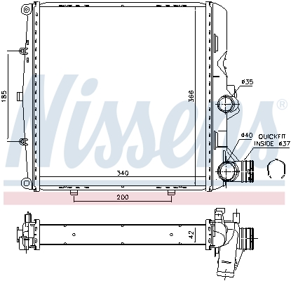 NISSENS 606448 Radiatore, Raffreddamento motore-Radiatore, Raffreddamento motore-Ricambi Euro