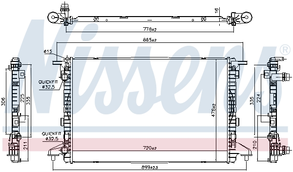 NISSENS 606463 Radiatore, Raffreddamento motore-Radiatore, Raffreddamento motore-Ricambi Euro