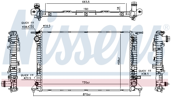 NISSENS 606466 Radiatore, Raffreddamento motore